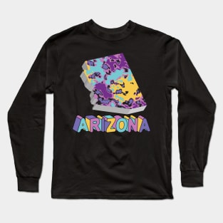 Arizona State Map Art Long Sleeve T-Shirt